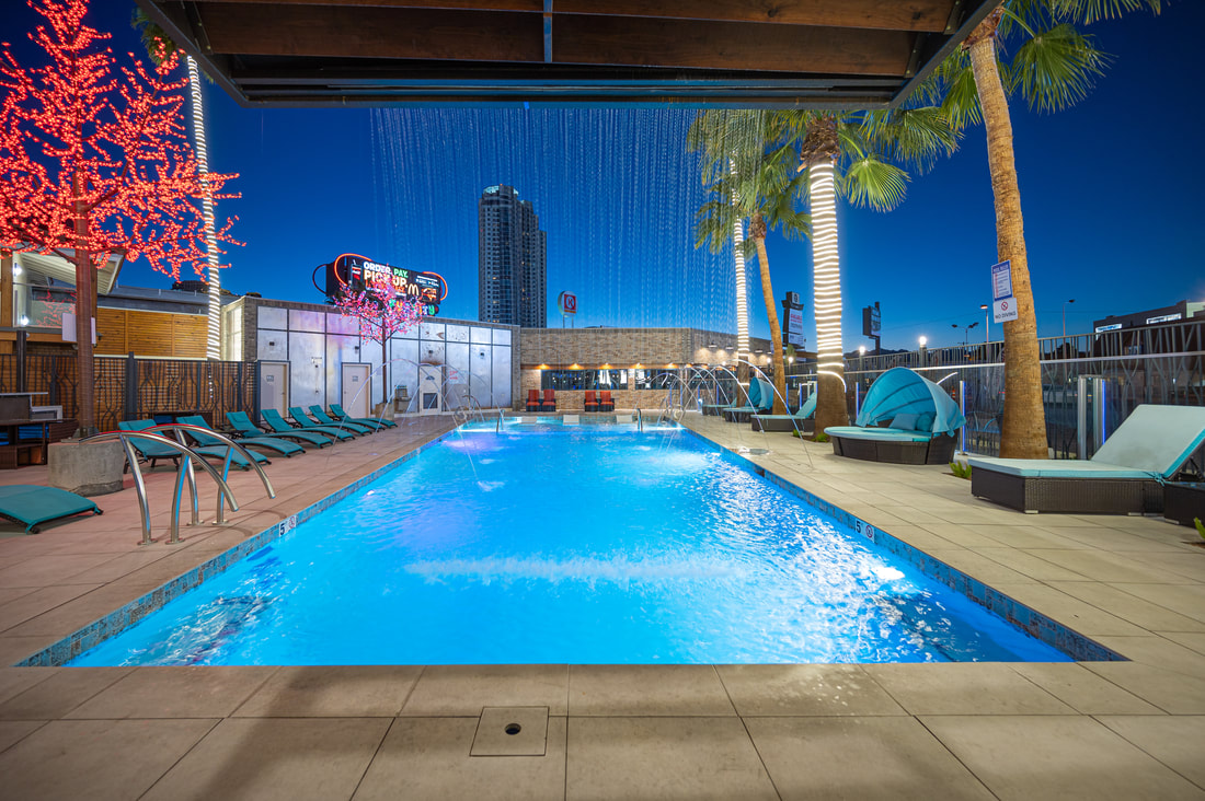 Pool night view